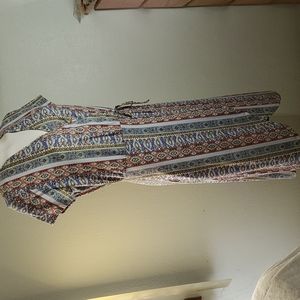 KRISTIN NICOLE Women's Boho Faux Wrap Dress-Hi-Low Hem-Soft Knit-EUC-Sz M